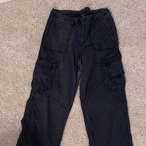 American Eagle Women's Size 16 Long Stretch Cargo Pants - Black